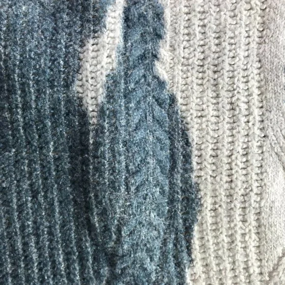 Pilcro Letterpress Anthropologie Sweater Long Sleeve, Cowl Neck Blue Cream Large - Picture 11 of 11